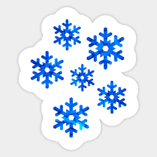 Watercolor Snowflakes (Blue) Sticker